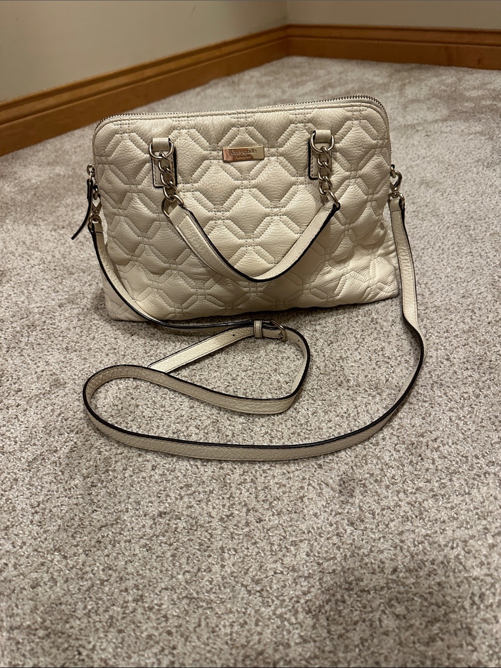 Kate Spade Quilted Cream Crossbody Satchel - Women